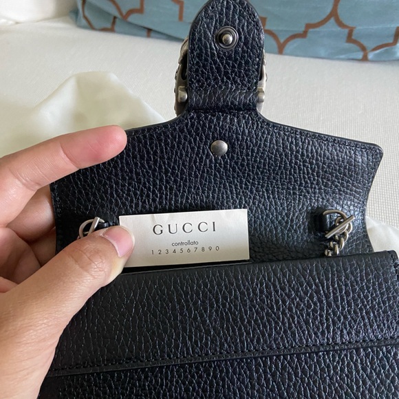 AUTHENTIC GUCCI dionysus super mini bag in black leather - Picture 4 of 7